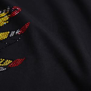 ขายส่งผ้าฝ้าย100%ที่กําหนดเองฤดูร้อนโอนrhinestoneหลากสีขนาดใหญ่ชุดที่เย็บกว่ากะโหลกวินเทจhotfixวินเทจ - Product Image 4