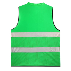 เสื้อกั๊กนิรภัยสีเขียวสะท้อนแสงพร้อมแถบสะท้อนแสงและกระเป๋าหลายช่องสำหรับใส่ทำงาน - Product Image 2