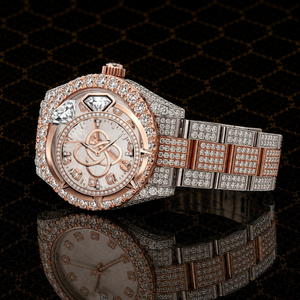 Montre en acier inoxydable de luxe pour homme, entièrement sertie de diamants Moissanite certifiés - Product Image 2