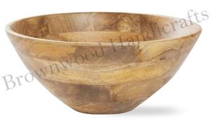 High Quality Food Grade Finished Handmade Solid Wooden Serving Bowl Best Market Price for Multipurpose Use Bulk Supply Available - Product Image 2