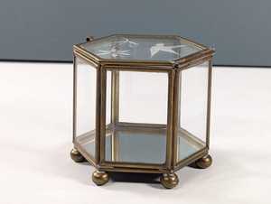 Creative Black Metal Frame Rectangular <b>Glass</b> Container, Modern Eco-Friendly Stylish Luxury Vanity Jewelry Storage <b>Box</b> - Product Image 1