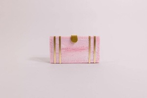 Handmade ILAHI's Fashion Resin Customized <b>Clutch</b> <b>Bag</b> Chain Strap Shoulder Purse Silk Screen Printed Black <b>White</b> Daily Use - Product Image 4