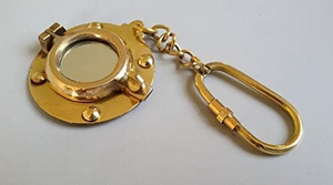 Vintage Brass Porthole Keychain Nautical Porthole Mirror <b>Key</b> <b>Ring</b> Maritime Marine Collectible Gift <b>Accessory</b> - Product Image 2