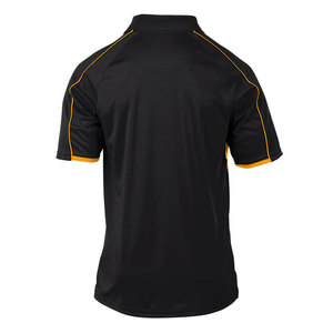 Polo à manches courtes noir pour homme avec bordure contrastée jaune Coupe classique Style décontracté Tissu tricoté Couleur unie Haute qualité - Product Image 2