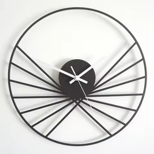 High On Sale Geometric <b>Metal</b> Wall <b>Clock</b> Black Analog Quartz Silent Minimalist Design Living Room Decoration Hanging <b>Clock</b> - Product Image 3