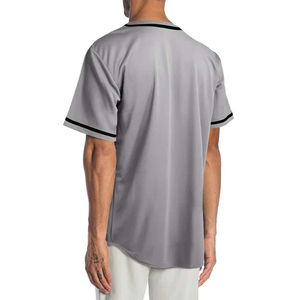 Maillot de baseball/softball pour adulte, surdimensionné, respirant, à séchage rapide, avec boutons, en maille, en sergé, brodé, style streetwear - Product Image 2