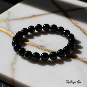 Wholesale Handcrafted Natural Black Tourmaline <b>Beaded</b> <b>Bracelet</b> Black Tourmaline Shield Crystal <b>Bracelet</b> for Healing - Product Image 3