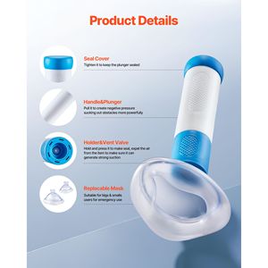Dispositivo di Aspirazione Portatile per Primo Soccorso con Maschere Multi-Misura 4 in 1 e Borsa di Conservazione, Dispositivo Portatile Anti-Soffocamento per la Pulizia delle Vie Aeree - Product Image 2