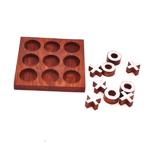Juego de Tic Tac Toe de Madera Hecho a Mano con Piezas Plateadas de X y O, Juego de Mesa Clásico de Estrategia para Niños, Familia, Viajes, Regalo, Hogar - Product Image 3