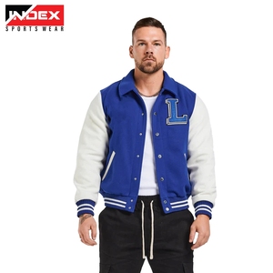 Blouson universitaire personnalisé pour homme, style bomber, avec manches en cuir, vêtement d'extérieur tendance automne-hiver, vente en gros OEM - Product Image 4