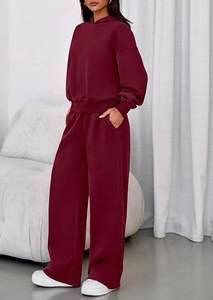 Pantalons de jogging vintage à jambe droite pour femmes, en molleton lourd en polyester/coton, coupe régulière, style hip-hop, de la marque TAYUMA INDUSTRIES - Product Image 3
