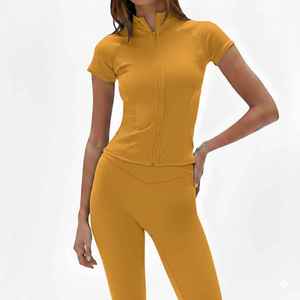 Professional Womens <b>Yoga</b> Set With Zipper <b>Jacket</b> And High Waist Leggings Two Piece Fitness Wear <b>Yoga</b> Set - Product Image 4