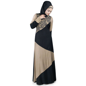 Abaya pour femme, manches longues, broderie, col rond, robe longue ample pour soirée, robe élégante pour femme musulmane du Moyen-Orient - Product Image 1
