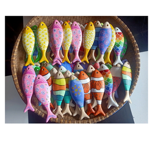 High Quality Wooden Fish Handcrafted Decorative Wood Sculpture For International Wholesale Bulk Export Trading Supplier Now - Product Image 1