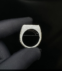 <b>Initial</b> 'E' Baguette Cut Moissanite Engagement <b>Ring</b> 925 Sterling Silver Rhodium Plated Prong Set Hip Hop Style Anniversary Gifts - Product Image 2