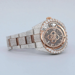 Montre de luxe pour homme en acier inoxydable avec bracelet, style bijoux, sertie de diamants Moissanite - Product Image 2