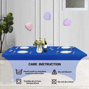 Confezione da 2 Copritavolo Elasticizzati Blu Royal da 6 Piedi, Lavabili, Rettangolari, per Eventi - Product Image 2