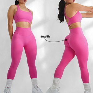 Vêtements de sport pour femmes Yoga Factory, ensembles de vêtements de fitness personnalisés, soutien-gorge de sport et leggings, ensembles de vêtements de yoga actifs - Product Image 1