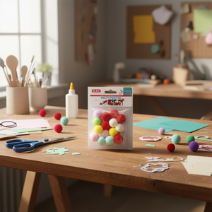 Boule de pompon Ilan 2,5 cm multicolore pour décoration artisanale - Product Image 2