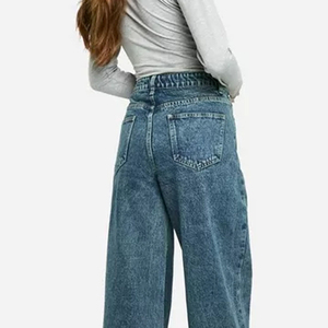 Nouveau design 2026 – Jean ample et droit en denim, longueur ras du sol, style printemps, coupe décontractée pour femme américaine, bleu - Product Image 5