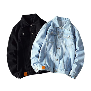 Vestes en jean de haute qualité très vendues, vestes bomber en jean de couleur unie personnalisées, veste en jean délavée tendance pour hommes - Product Image 3