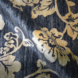 Handknotted Wool Washable Thin Transitional <b>Rug</b> Charcoal <b>Cream</b> <b>Large</b> Floral Vines Low Pile Living Room - Product Image 6