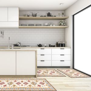 Set di 3 Tappeti da Cucina Antiscivolo in Stile Boho, Tappetini Spessi Imbottiti in PVC, Lavabili, Elegante Collezione di Tappeti da Cucina - Product Image 6