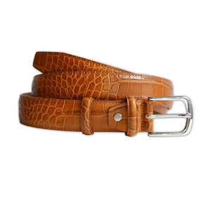 Ceinture en cuir véritable marron artisanale de qualité supérieure pour hommes, style et couleur personnalisables, accessoire de taille tendance et de haute qualité - Product Image 1