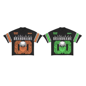 Brand name <b>Skull</b> Pattern Short Sleeve T-Shirt Men's Street Style O-Neck Regular Fit Polyester Jersey <b>Top</b> - Product Image 6