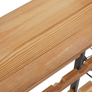 Portabottiglie da Vino a 8 Livelli per 48 Bottiglie, Scaffale Autoportante in Legno da Tavolo per Cucina, Illuminazione a Sospensione per Cucina - Product Image 5