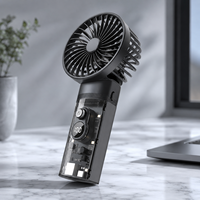 Ventilateur portatif avec affichage numérique, ventilateur turbo 2 en 1 remplaçable, moteur sans balais, 100 vitesses réglables, pour usage domestique