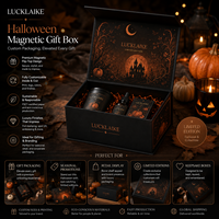 Scatola Regalo Personalizzata a Forma di Libro con Chiusura Magnetica, Design Vintage per Halloween, Confezione in Carta con Laminazione Opaca Antigraffio