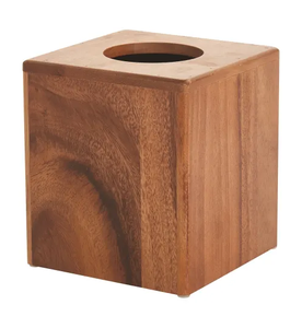 Caja de pañuelos de madera 100% natural, forma rectangular, artículo decorativo para mesa de comedor, caja de pañuelos de madera de acacia, mejor precio. - Product Image 2