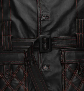 New Fashionable Men's Genuine <b>Leather</b> <b>Long</b> Coats Custom Made Black Faux <b>Leather</b> <b>Jacket</b> with Adjustable Price - Product Image 4