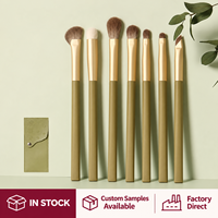 Ensemble de 7 pinceaux de maquillage pour les yeux en fibres synthétiques, pinceaux de mélange pour fards à paupières, vente en gros, RTS, logo personnalisé, marque privée, OEM, directement de l'usine