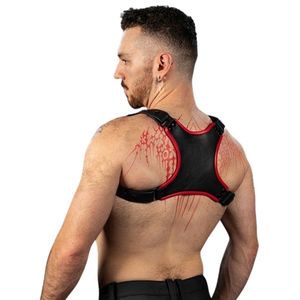 Arnés de Pecho de Cuero para Hombre Centurion 2.0, Rojo, Correas Ajustables, Arnés Corporal de Cuero Premium para Club - Product Image 6