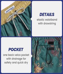 กางเกงว่ายน้ำผู้ชายคุณภาพสูง ยืดหยุ่นได้ แห้งเร็ว ลายพิมพ์ทั่วตัว สีสันตามสั่ง พร้อมเชือกผูกเอวแบบยืดหยุ่น - Product Image 3