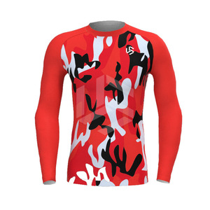 Customized Sublimated Compression Shirt Men Workout Skinny Stretch Suit Sports Shirt Fitness Body Shirt Men Rash Guard - Product Image 3