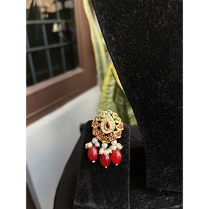 Ensemble de colliers pour femmes, technique d'incrustation sur base de laiton, couleur rose, bijoux ethniques indiens, qualité export. - Product Image 4
