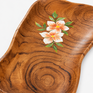 Tabla de servir de madera hecha a mano con diseño floral |   Bandeja Rústica de Madera para Quesos y Aperitivos |   Bandeja Decorativa para Servir - Product Image 2