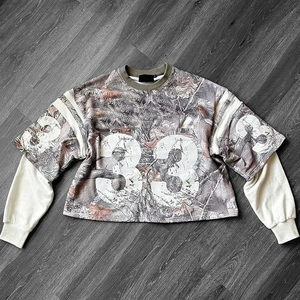 Nouveauté - T-shirts en tricot à col rond pour homme, personnalisés, de haute qualité, 100% coton, manches longues, impression numérique, surdimensionnés, écologiques - Product Image 1