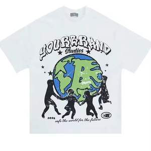 Nuevas Camisetas Oversize de Moda 2026 para Hombre, Estampado DTF Personalizado, Estilo Urbano de Lujo, Jersey de Algodón 100% de 160 g/m² de Alto Gramaje, Parte Delantera - Product Image 4