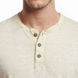 T-shirt Henley à manches longues pour homme, couleur unie, en coton, coupe classique, jersey tricoté décontracté - Product Image 5