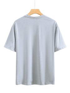 T-shirt en polyester pour homme, col rond classique, manches courtes, mode quotidienne, tissu respirant, coupe décontractée, entretien facile, décontracté - Product Image 2