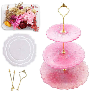 Wholesale New Arrival Attractive Three Tier Resin Display <b>Cake</b> Stand with <b>Cake</b> <b>Server</b> party Decoration Crafts - Product Image 4
