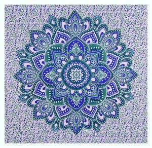 Tapiz de Mandala, flor, ropa de cama hecha a mano, sábana de algodón de tamaño King, decoración del hogar de varios colores por consignadores indios - Product Image 1