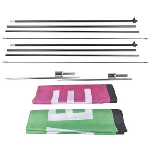 2-Piece Advertising Flagpole Stand with Open Feather Flags Outdoor Business Use Promotional Flags & Banners Kit - Product Image 3
