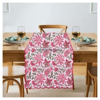 Beau 100% coton indien main bloc imprimé fleuri broderie bord chemin de Table pour les mariages hôtels espaces extérieurs ferme