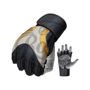Gants de boxe et de grappling MMA en cuir PU de haute qualité, demi-doigts, pour entraînement sur sac de frappe, anti-humidité et durables - Product Image 1