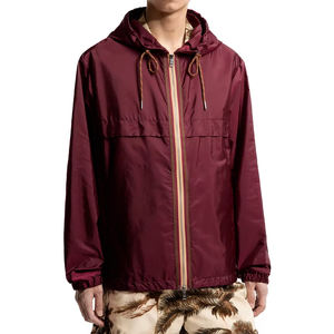 Chaqueta cortavientos personalizada para hombre con capucha, ligera, de nailon, repelente al agua, informal, a prueba de viento, de moda, marca privada. - Product Image 1